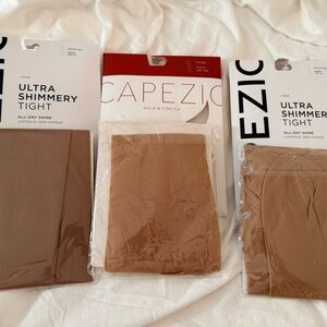 Capezio Shimmery Sheer Tights Trio in Nude and Tan